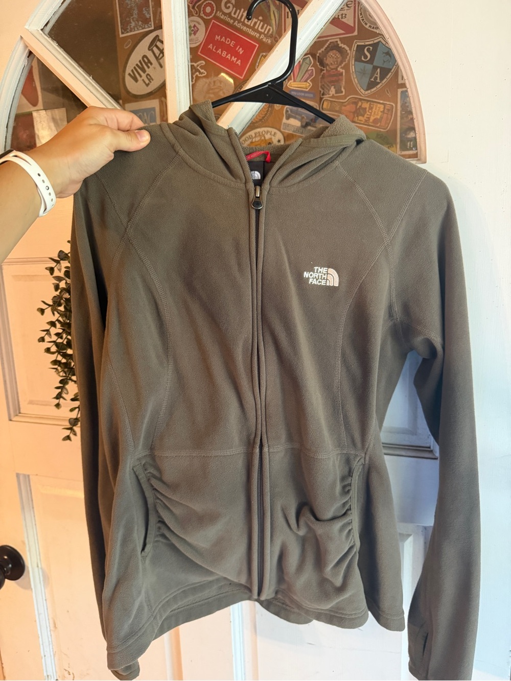 The North Face Olive Green Women's Full-Zip Fleece Hoodie